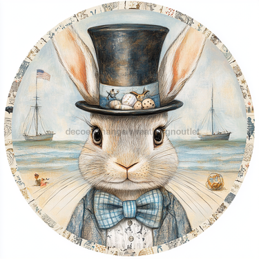Nautical Sign, Easter, Bunny Sign, DCO-02612, Sign For Wreath, 10